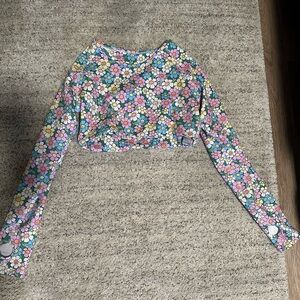 Floral Long Sleeve Crop Top